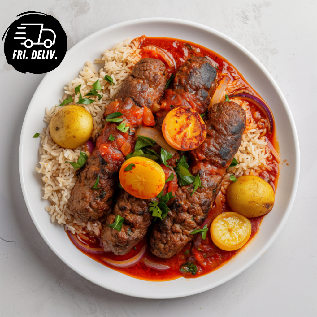 MEDITERRANEAN TOMATO KOFTA WITH POTATO AND VERMICELLI RICE