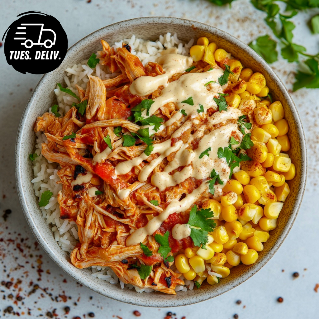 PERI PERI SHREDDED CHICKEN WITH GARLIC BUTTER RICE